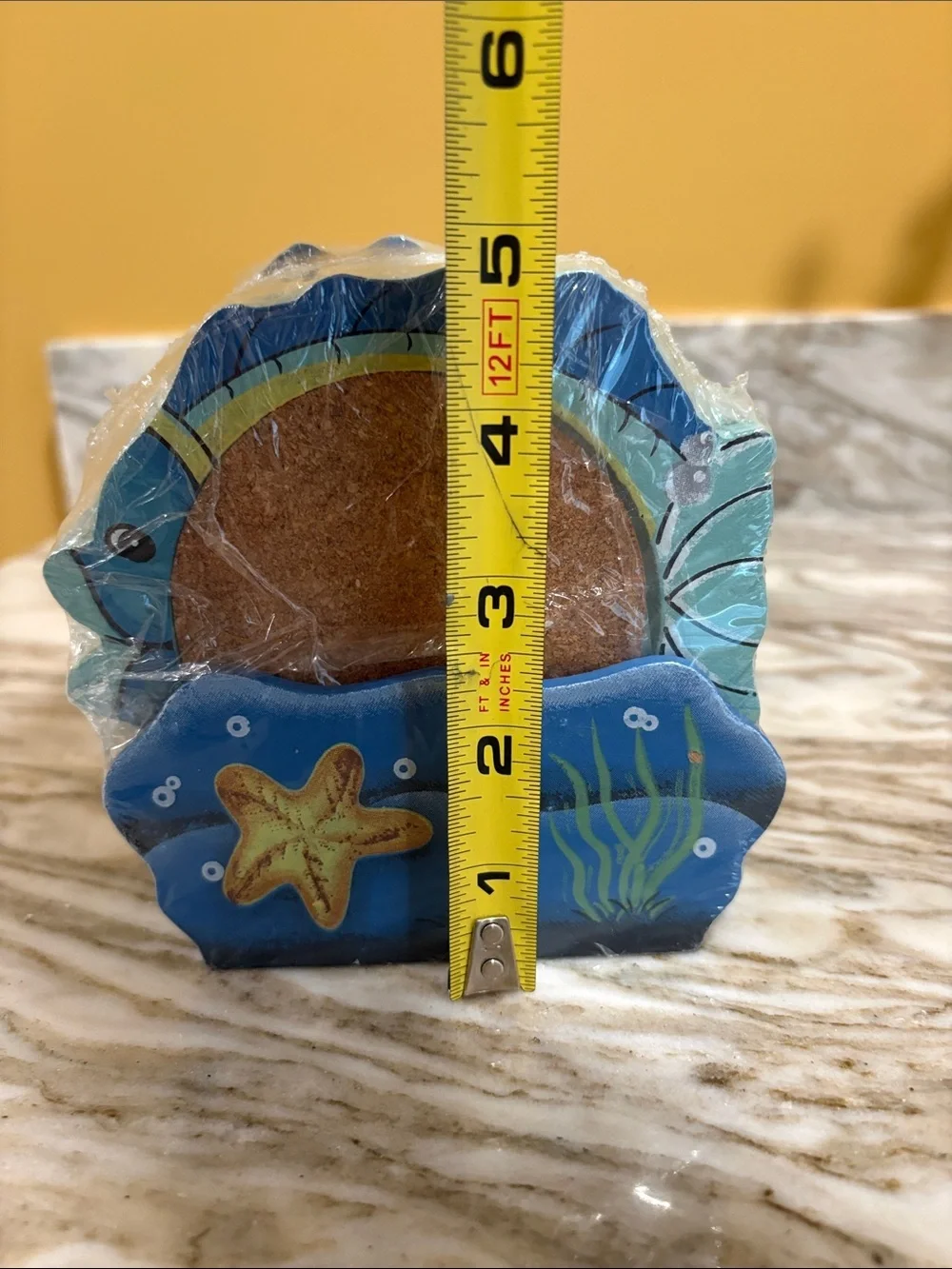 Fish Shaped Beach Themed Coasters. 4 NWOT.